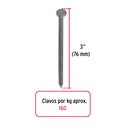 Kilo de clavo estándar 3" con cabeza en caja de 10 kg, Fiero