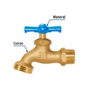 Llave p/manguera, de latón, 140g, 1/2", FOSET