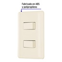Placa armada, 2 interruptores, marfil, volteck
