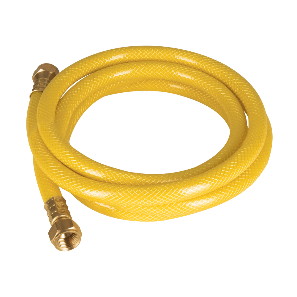 Manguera para gas, PVC amarilla, 3/8"x2 m, c/conexión, Foset