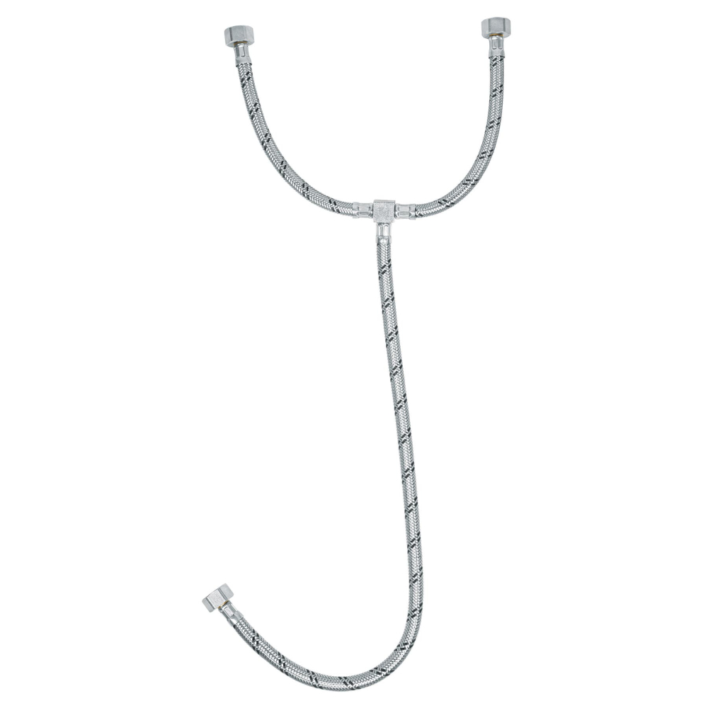 Manguera "T" lavabo/fregadero,acero inox,1/2"x1/2"x1/2", 55cm, Foset