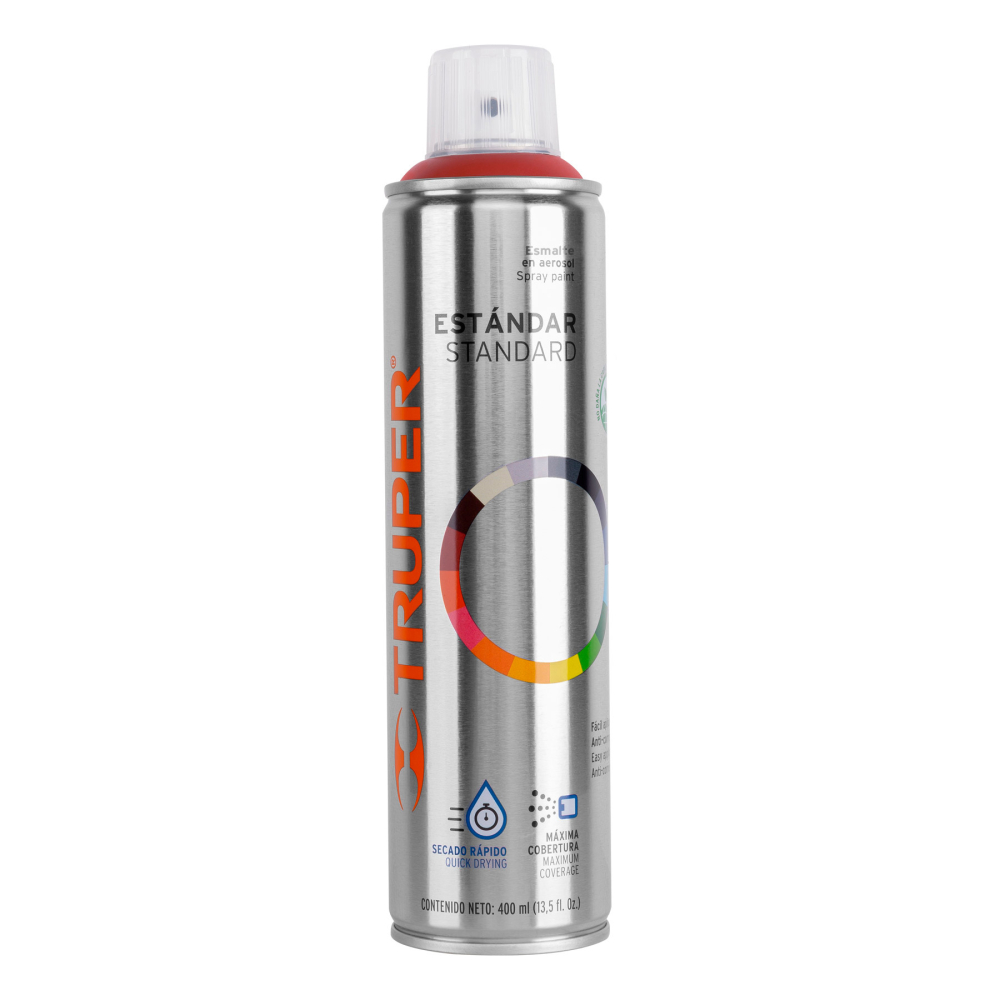 Pintura en aerosol, rojo primario, bote esbelto, 400ml, Truper