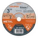 Disco Tipo 41 de 3" x 1 mm corte fino de metal, Sable, Truper