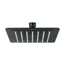 Regadera cuadrada 6", acero inox, sin brazo, negro, Túbig, foset