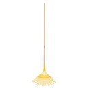 Escoba metálica para jardín, curva, 20 dientes, mango 48", Pretul