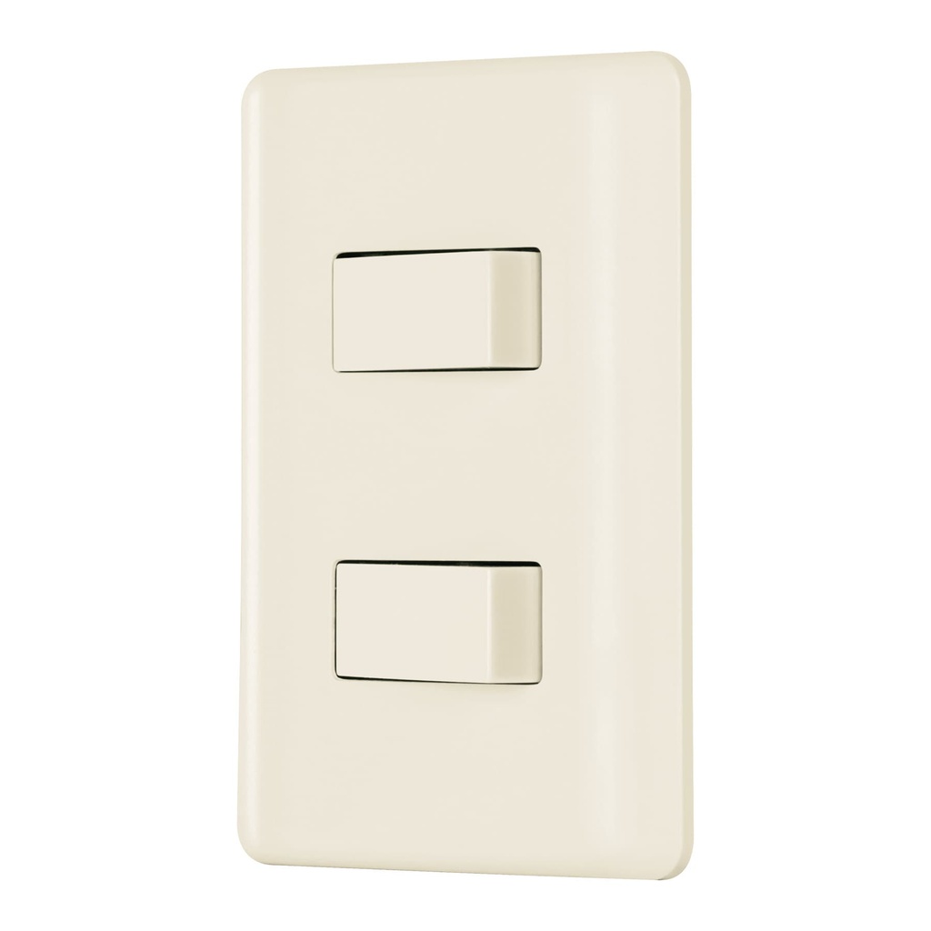 Placa armada, 2 interruptores, marfil, volteck