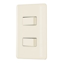 Placa armada, 2 interruptores, marfil, volteck