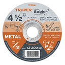 Disco Tipo 41 de 4-1/2" x 1.2 mm corte fino de metal, Sable, Truper
