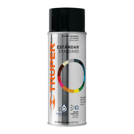 [PA-NM-2] Pintura en aerosol , negro mate, bote tradicional, 400 ml, Truper