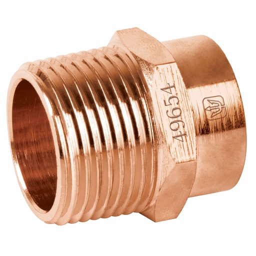 [CC-612] Conector de cobre, rosca exterior 3/4", Foset