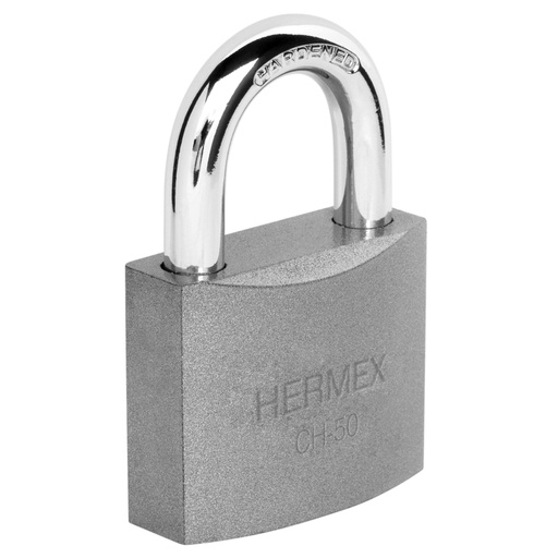 [CH-50] Candado de hierro 50 mm gancho corto en caja, Hermex