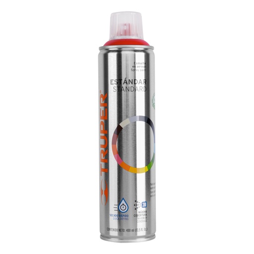 [PA-RSG] Pintura en aerosol, rojo seguridad, bote esbelto, 400 ml, Truper