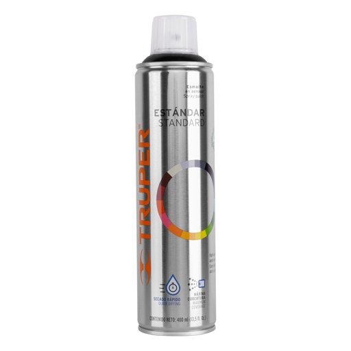 [PA-NB] Pintura en aerosol, negro brillante, bote esbelto, 400 ml, Truper