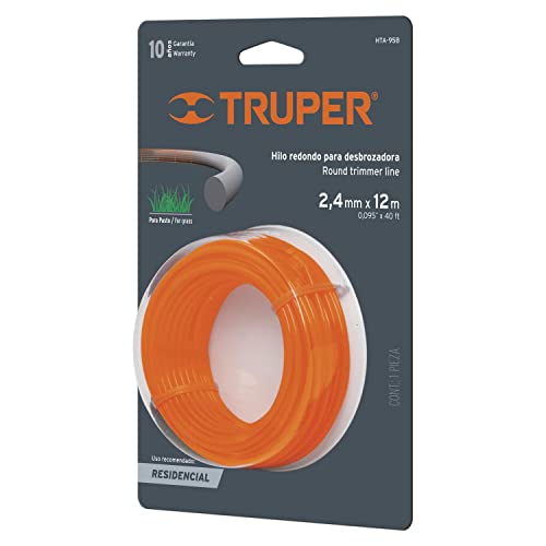 [HTA-95B] Hilo redondo, para desbrozadora, 2.4mm x 12m, tarjeta,Truper