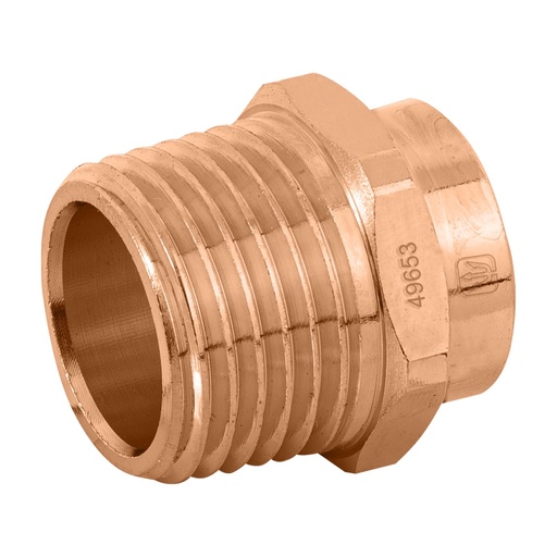 [CC-611] Conector de cobre, rosca exterior 1/2", Foset